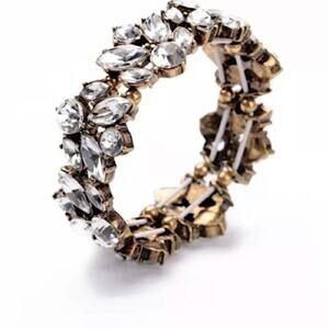 GORGEOUS CRYSTAL BRASS  STRETCH BRACELET